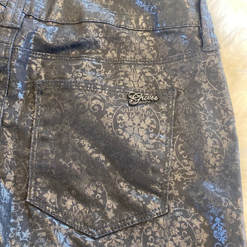 Black Foil with Design Skinny Jeggings - Picture 7 of 15